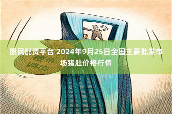 股民配资平台 2024年9月25日全国主要批发市场猪肚价格行情