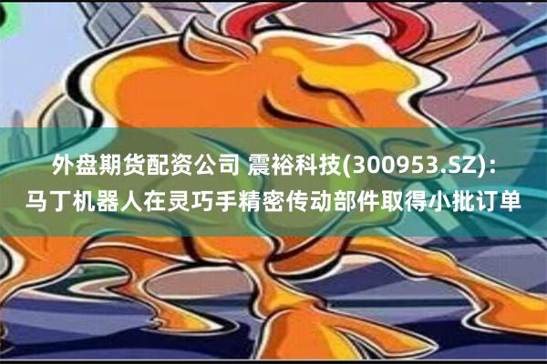 外盘期货配资公司 震裕科技(300953.SZ)：马丁机器人在灵巧手精密传动部件取得小批订单