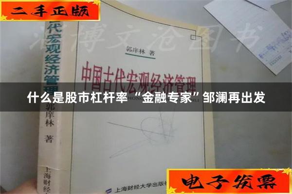 什么是股市杠杆率 “金融专家”邹澜再出发